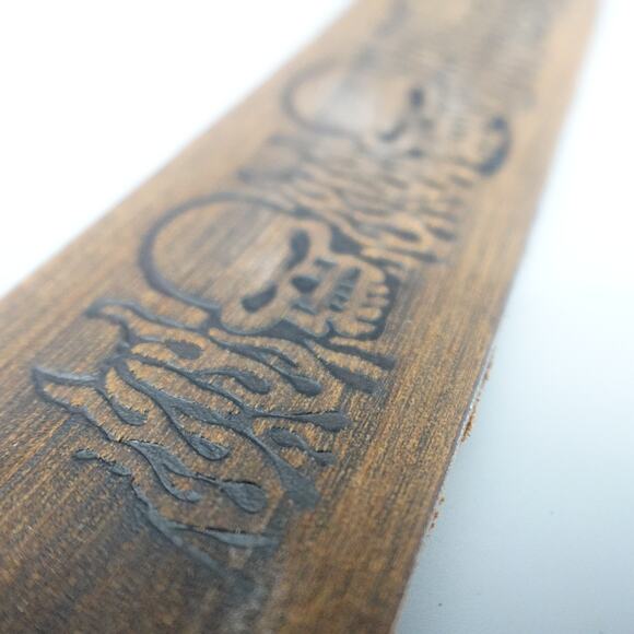 Brown Leather Bracelet w/ Flame & Skulls Embossed SL-24 - Picture 3 of 4